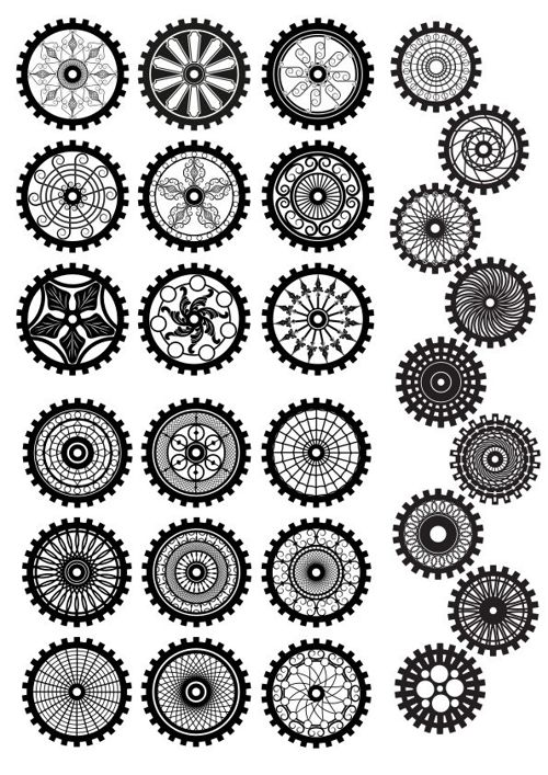 طرح steampunk gears - steampunk gears ve - برای دستگاه CNC چوب و لیزر (سی ان سی)