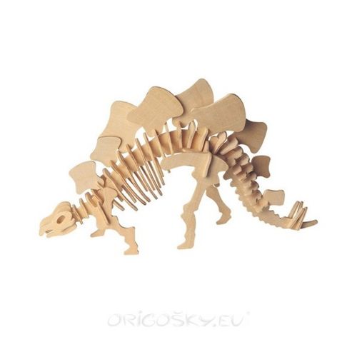 طرح استگوسوروس سه‌بعدی پازل - stegosaurus 3d puzzle - برای دستگاه CNC چوب و لیزر (سی ان سی)