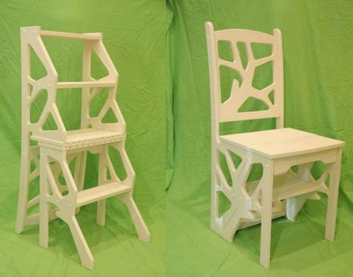 طرح صندلی نردبان تکنیکال - stepladder chair - برای دستگاه CNC چوب و لیزر (سی ان سی)