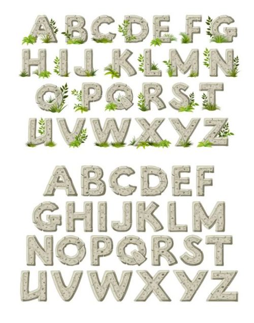 طرح stone-alphabet-set-ve