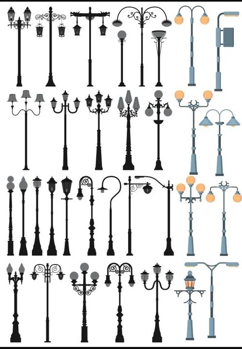 طرح street-lamp-set-for-laser-cutting-ve