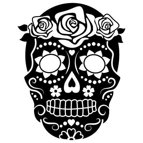 طرح جمجمه شکر - sugar skull - برای دستگاه CNC چوب و لیزر (سی ان سی)