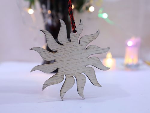 طرح خورشید کریسمس چوبی تزئینی لیزر - sun christmas wooden ornament laser cut ve - برای دستگاه CNC چوب و لیزر (سی ان سی)