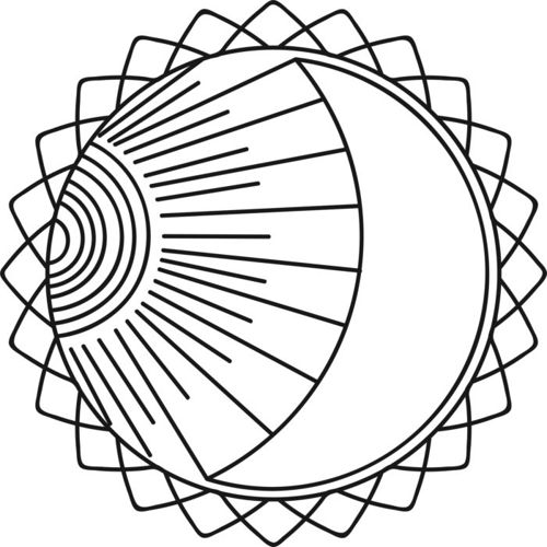 طرح اجرام خورشید، ماه، منظومه شمسی، پوشش گیاهی - sun moon solar system objects ve - برای دستگاه CNC چوب و لیزر (سی ان سی)