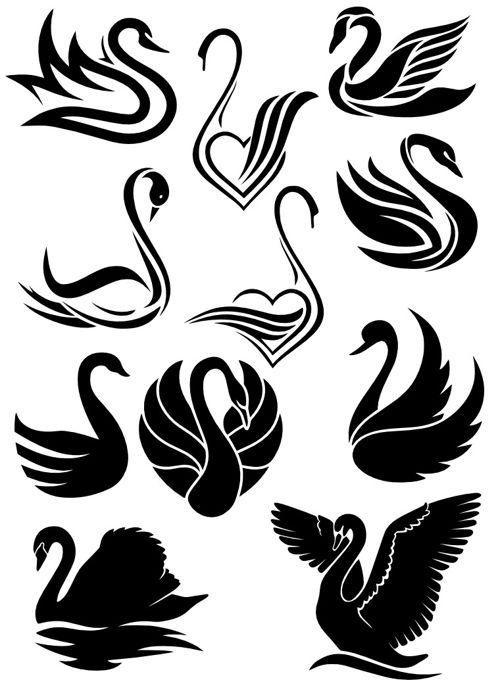 طرح قوها برای برش لیزری - swans for laser cut ve - برای دستگاه CNC چوب و لیزر (سی ان سی)