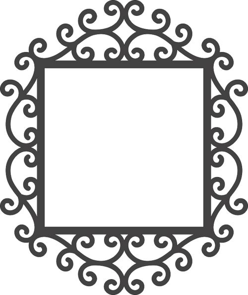 طرح آینه چرخشی قاب - swirly mirror frame - برای دستگاه CNC چوب و لیزر (سی ان سی)