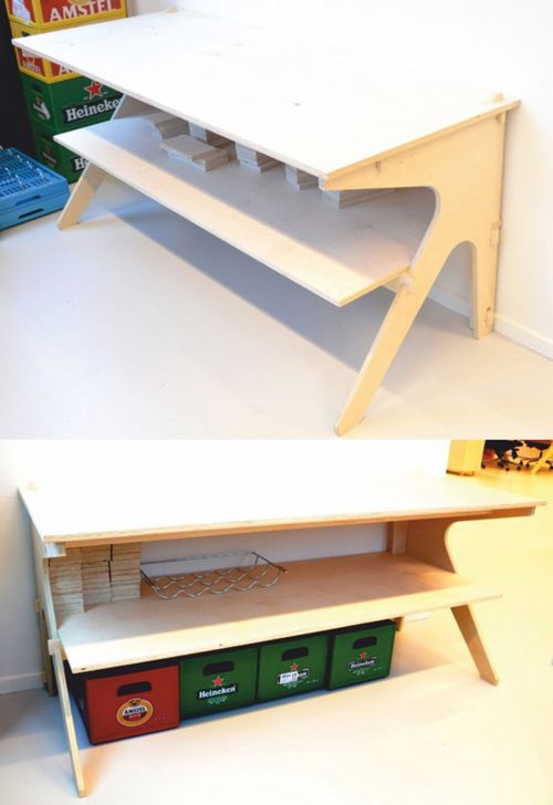 طرح میز ویترین تمیز میز لباس - table showcase clean desk - برای دستگاه CNC چوب و لیزر (سی ان سی)