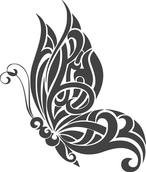 طرح خالکوبی پروانه دیوار هنری - tattoo butterfly wall art design - برای دستگاه CNC چوب و لیزر (سی ان سی)