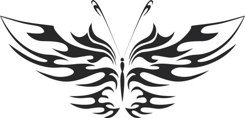 طرح خالکوبی قبیله‌ای پروانه - tattoo tribal butterfly - برای دستگاه CNC چوب و لیزر (سی ان سی)