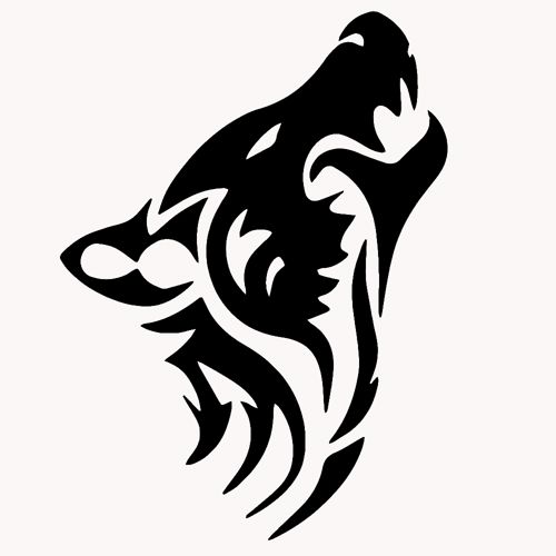 طرح خالکوبی قبیله‌ای گرگ شبح حیوان - tattoo tribal wolf silhouette animal ve - برای دستگاه CNC چوب و لیزر (سی ان سی)