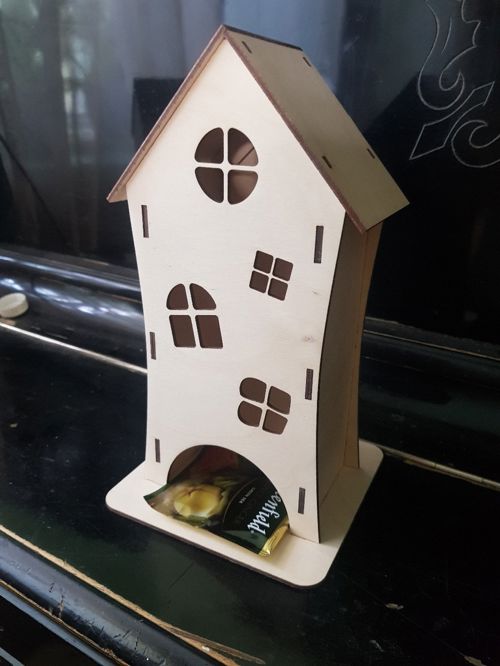 طرح چای کیسه‌ای خانه برای برش لیزری - tea bag house for laser cut ve - برای دستگاه CNC چوب و لیزر (سی ان سی)