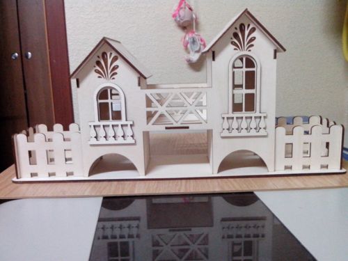 طرح قالب خانه چای کیسه‌ای برای برش لیزری - tea bag house template for laser cut ve - برای دستگاه CNC چوب و لیزر (سی ان سی)