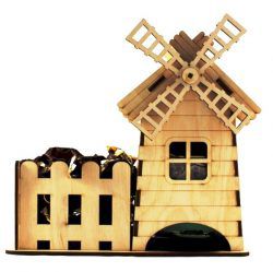 طرح چایخانه و آسیاب بادی برای برش لیزری cnc نیاز به برش - tea house and windmill for laser cut cnc - برای دستگاه CNC چوب و لیزر (سی ان سی)