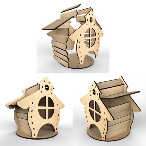 طرح وکتور برای برش لیزری - tea house hut no 2 vector layout for laser cutting - برای دستگاه CNC چوب و لیزر (سی ان سی)