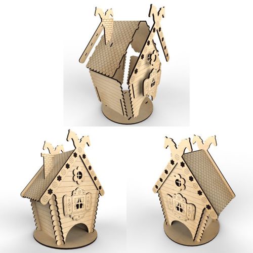 طرح وکتور برای برش لیزری - tea house hut no 3 vector layout for laser cutting - برای دستگاه CNC چوب و لیزر (سی ان سی)