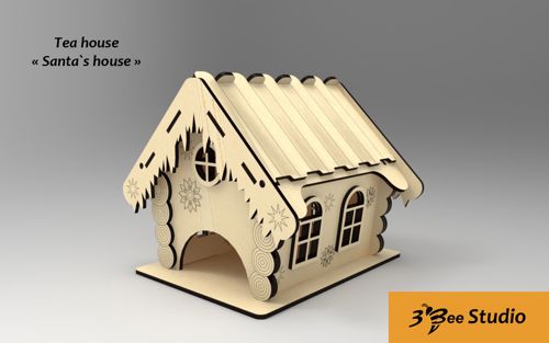 طرح مدل چایخانه برای برش لیزری - tea house model for laser cut ve - برای دستگاه CNC چوب و لیزر (سی ان سی)