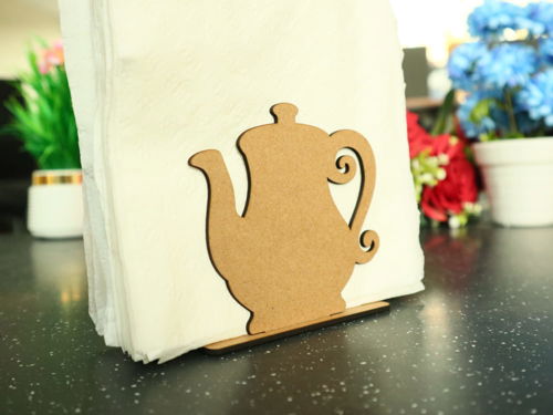 طرح قوری جا دستمال استند برش لیزری - teapot napkin holder stand laser cutting ve - برای دستگاه CNC چوب و لیزر (سی ان سی)
