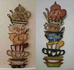 طرح ساعت دیواری فنجان قهوه گرم پلاسما برای برش لیزری - the wall clock warm cup of coffee plasma for laser cut ve - برای دستگاه CNC چوب و لیزر (سی ان سی)