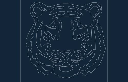 طرح ببر - tiger 1 - برای دستگاه CNC چوب و لیزر (سی ان سی)