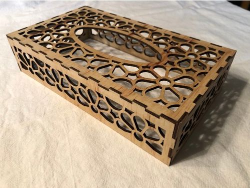 طرح جعبه دستمال دستمال - tissue box - برای دستگاه CNC چوب و لیزر (سی ان سی)