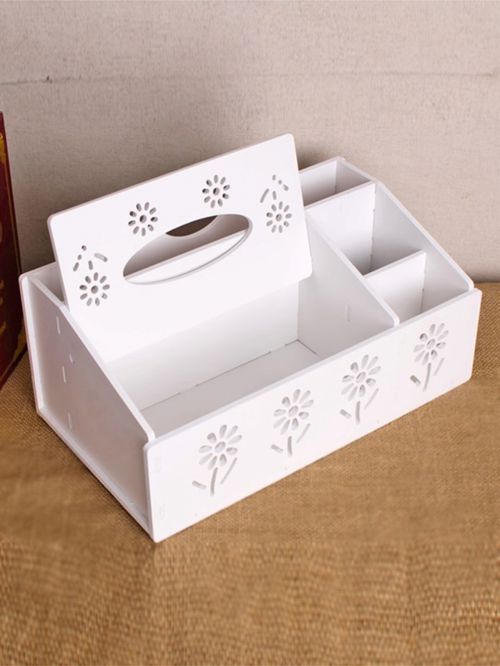 طرح جعبه دستمال کاغذی با نظم دهنده مخصوص برش لیزری - tissue box with organizer for laser cut ve - برای دستگاه CNC چوب و لیزر (سی ان سی)