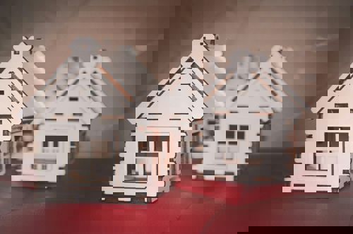 طرح قالب خانه اسباب بازی برای برش لیزری - toy house template for laser cut ve - برای دستگاه CNC چوب و لیزر (سی ان سی)