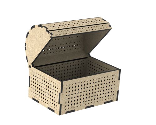طرح جعبه جواهرات صندوقچه گنج لیزر - treasure chest jewelry box laser cut ve - برای دستگاه CNC چوب و لیزر (سی ان سی)