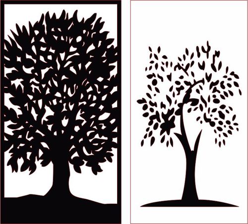 طرح پانل‌های درز اتاق نشیمن درختی برای برش لیزری روکش - tree living room seamless panels for laser cut ve - برای دستگاه CNC چوب و لیزر (سی ان سی)