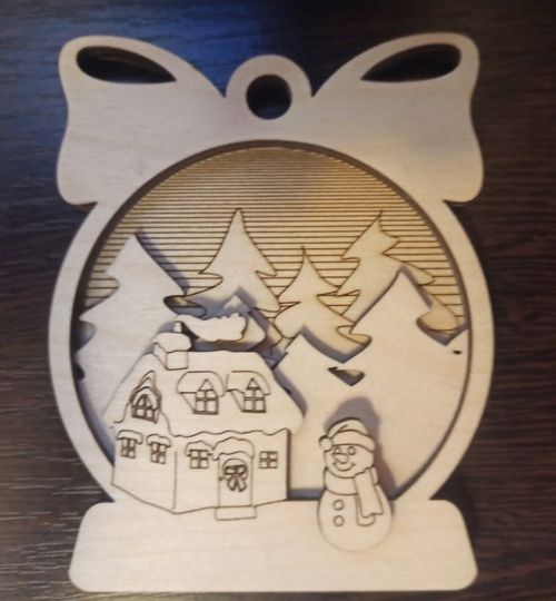 طرح آویز تزئینی درخت تزئینی برای برش لیزری - tree ornament hanging decor bauble for laser cut ve - برای دستگاه CNC چوب و لیزر (سی ان سی)