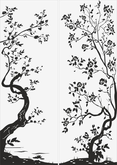 طرح الگوی سندبلاست درخت - tree sandblast pattern ve - برای دستگاه CNC چوب و لیزر (سی ان سی)