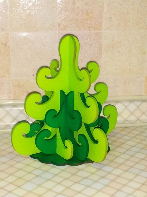 طرح جا مدادی شکل درختی - tree shaped pencil holder ve - برای دستگاه CNC چوب و لیزر (سی ان سی)
