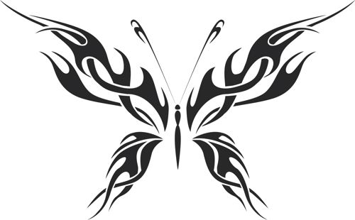 طرح هنر پروانه قبیله‌ای - tribal butterfly art 10 - برای دستگاه CNC چوب و لیزر (سی ان سی)