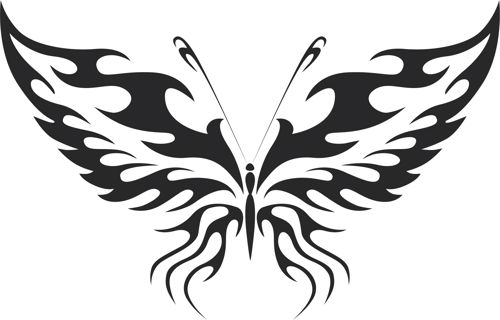 طرح هنر پروانه قبیله‌ای - tribal butterfly art 11 - برای دستگاه CNC چوب و لیزر (سی ان سی)