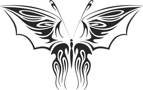 طرح پروانه قبیله‌ای هنر - tribal butterfly art 12 - برای دستگاه CNC چوب و لیزر (سی ان سی)