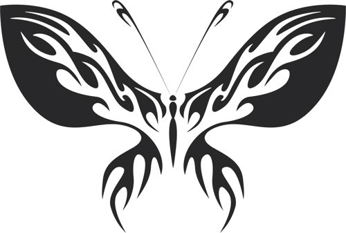 طرح پروانه قبیله‌ای هنر - tribal butterfly art 13 - برای دستگاه CNC چوب و لیزر (سی ان سی)
