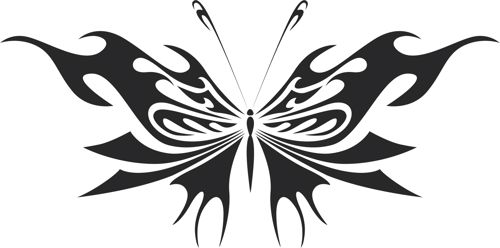 طرح هنر پروانه قبیله‌ای - tribal butterfly art 14 - برای دستگاه CNC چوب و لیزر (سی ان سی)