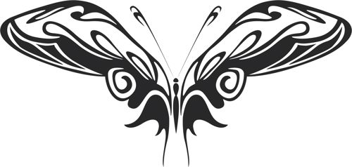 طرح پروانه قبیله‌ای هنر - tribal butterfly art 15 - برای دستگاه CNC چوب و لیزر (سی ان سی)