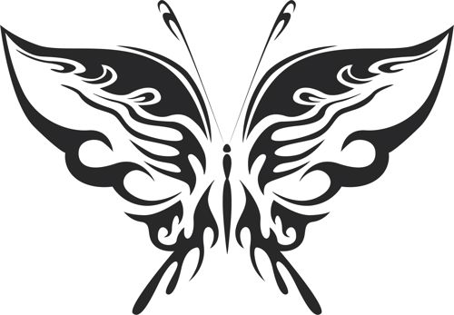 طرح پروانه قبیله‌ای هنر - tribal butterfly art 19 - برای دستگاه CNC چوب و لیزر (سی ان سی)