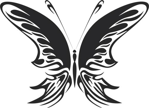 طرح پروانه قبیله‌ای هنر - tribal butterfly art 22 - برای دستگاه CNC چوب و لیزر (سی ان سی)