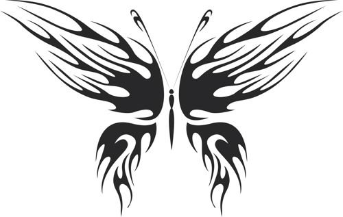 طرح پروانه قبیله‌ای هنر - tribal butterfly art 27 - برای دستگاه CNC چوب و لیزر (سی ان سی)