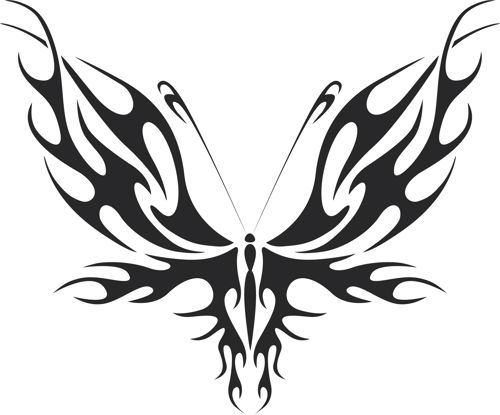 طرح پروانه قبیله‌ای هنر - tribal butterfly art 31 - برای دستگاه CNC چوب و لیزر (سی ان سی)