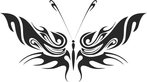طرح هنر پروانه قبیله‌ای - tribal butterfly art 34 - برای دستگاه CNC چوب و لیزر (سی ان سی)