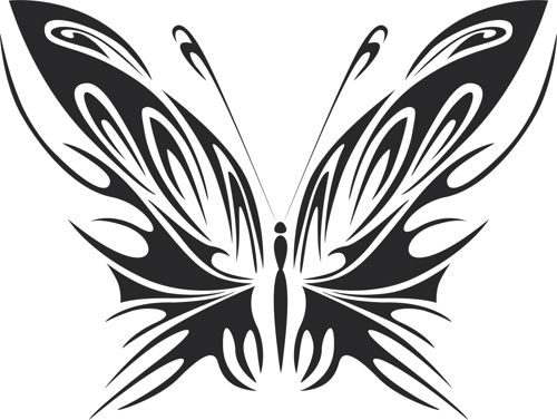 طرح هنر پروانه قبیله‌ای - tribal butterfly art 40 - برای دستگاه CNC چوب و لیزر (سی ان سی)