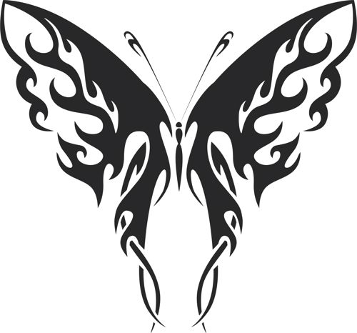 طرح هنر پروانه قبیله‌ای - tribal butterfly art 41 - برای دستگاه CNC چوب و لیزر (سی ان سی)