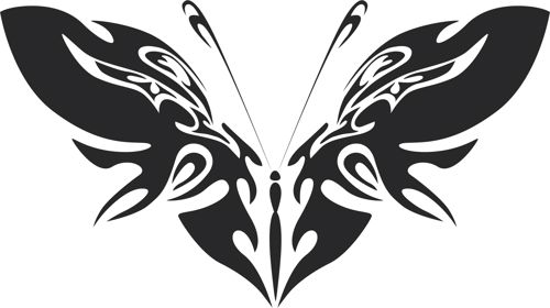 طرح هنر پروانه قبیله‌ای - tribal butterfly art 42 - برای دستگاه CNC چوب و لیزر (سی ان سی)