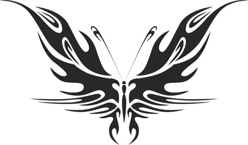 طرح هنر پروانه قبیله‌ای - tribal butterfly art 44 - برای دستگاه CNC چوب و لیزر (سی ان سی)