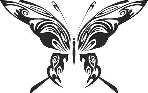 طرح هنر پروانه قبیله‌ای - tribal butterfly art 48 - برای دستگاه CNC چوب و لیزر (سی ان سی)