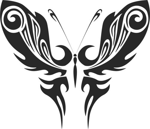 طرح هنر پروانه قبیله‌ای 0 - tribal butterfly art 50 - برای دستگاه CNC چوب و لیزر (سی ان سی)