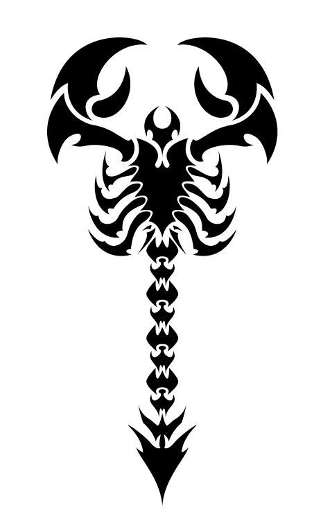 طرح خالکوبی عقرب قبیله‌ای - tribal scorpion tattoo design - برای دستگاه CNC چوب و لیزر (سی ان سی)