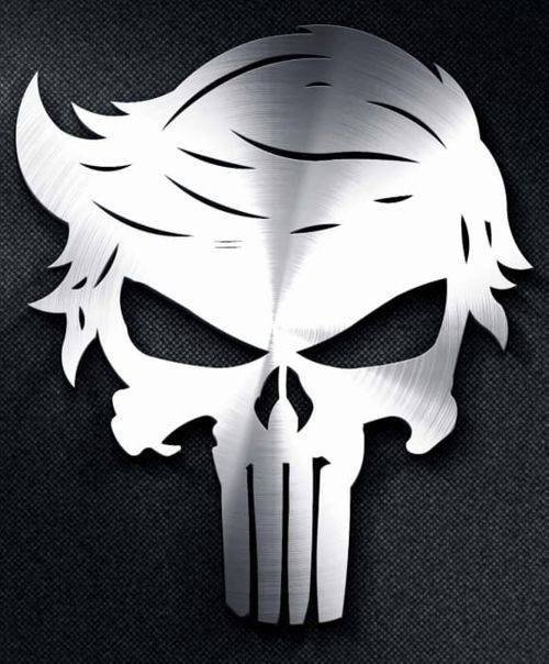 طرح ترامپ مجازاتگر جمجمه - trump punisher skull - برای دستگاه CNC چوب و لیزر (سی ان سی)